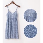 Rachelcoco New Fashion Summer Mori Girl Dress O Neck Sleeveless Print Floral Vestidos Women Sexy Beach Spaghetti Strap Dress