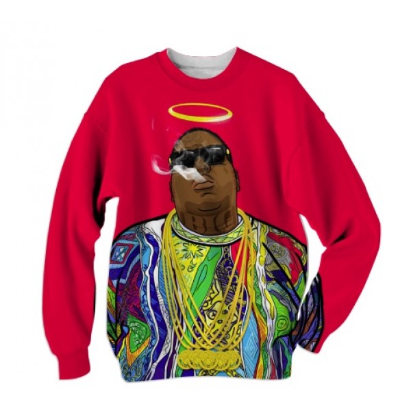 Real American Size Fashion Biggie Smalls Mock 3D sublimation print Sweatshirts crewneck Plus size custom made clothing