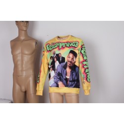 Real American size , classic yellow color fresh prince bel air 3D sublimation print crewneck sweatshirt plus size