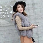 Real Fox Fur Vest for Women Winter Spring Warm Lady Gilet Sleeveless Fox Fur Waistcoat Female Colored Natural Real Fur Vest Coat