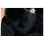 Real Genuine/natural full pelt Rabbit Fur Coat winter Women Long fashion whole skin fur jacket sheared fur coat plus size