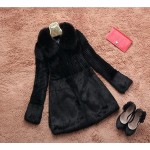 Real Genuine/natural full pelt Rabbit Fur Coat winter Women Long fashion whole skin fur jacket sheared fur coat plus size