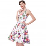 Real Picture 50s rockabilly dresses floral print retro Vintage 60s party dress Pinup Swing Audrey Hepburn dress Grace Karin 2017