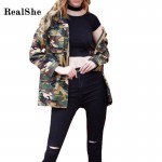 RealShe Women's Jacket 2017 Women Long Sleeve Turn Down Collar Zipper Jackets Women's Casual Jacket Woman Basic Coats Overcoat 