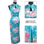 Red Vintage Chinese Women's Silk Rayou Halter Long Cheongsam Qipao Dress Flower Size S M L XL XXL Free Shipping J5111