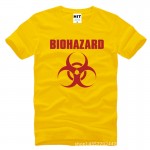 Resident Evil Biohazard Logo Printed Mens Men T Shirt Tshirt Fashion 2015 New Short Sleeve Cotton T-shirt Tee Camisetas Hombre