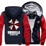 Resident Evil Umbrella Hoodies 2016 winter new warm fleece Anime umbrella men sweatshirts high quality men jacket for fans M-4XL