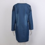 Retro Embroidery Denim Dress Women Vintage Embroidery Jeans Dress Ladies Slim Long Sleeve Plus Size Women Fall Clothing Dresses 