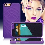 Retro Fashion Lady Card Slot + Mirror + Wallet Flip Case For iPhone 7 For iPhone 6 6S Plus 3D Water Hard Back PU Leather Cover