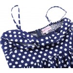 Retro Vintage Spaghetti Straps Polka Dots Flared A-Line Cotton Party Picnic Dress Navy Blue Plus Size Woman Dresses vestidos