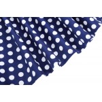 Retro Vintage Spaghetti Straps Polka Dots Flared A-Line Cotton Party Picnic Dress Navy Blue Plus Size Woman Dresses vestidos