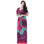 Robe femme ete 2017 Women Summer Beach Long Maxi Dress V Neck Plus Size Bohemian Printed Floral Dress Elbise Evening Party Dress
