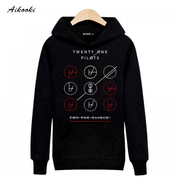 Rock Band Twenty One Pilots Cotton Harajuku men sweatshirt xxl in Street Wear Mens Hoodies 2017 Black/Gray