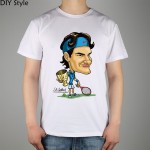 Roger Federer T-shirt Q Carton funny Top Lycra Cotton Men T shirt Fashion Original Brand New DIY Style High Quality