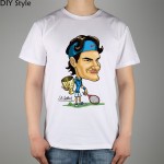 Roger Federer T-shirt Q Carton funny Top Lycra Cotton Men T shirt Fashion Original Brand New DIY Style High Quality