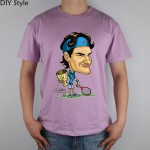 Roger Federer T-shirt Q Carton funny Top Lycra Cotton Men T shirt Fashion Original Brand New DIY Style High Quality