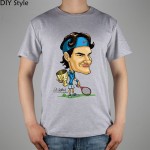 Roger Federer T-shirt Q Carton funny Top Lycra Cotton Men T shirt Fashion Original Brand New DIY Style High Quality