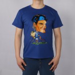 Roger Federer T-shirt Q Carton funny Top Lycra Cotton Men T shirt Fashion Original Brand New DIY Style High Quality