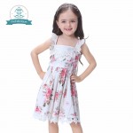 Rose Floral Printed Baby Girls Dresses 2017 summer Brand Princess Dress Casual Costume Kids Clothes Toddler vintage frocks