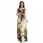 Roupas Faldas Largos Sundresses Vestidos de Verano Longo Print Boho Bodycon Large Size Robe Longue Jupe Vestido Estampado