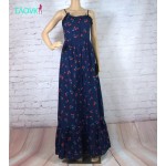 Russian famous TaoVK fashion 2016 summer women long Cherry printing white empire strapless floor length dresses