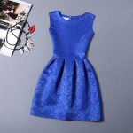 S-2XL 2018 New Spring Summer Dress O-neck Sleeveless Solid Color Party Women Dresses Ball Gown Base Vestidos Sundress Girls