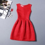 S-2XL 2018 New Spring Summer Dress O-neck Sleeveless Solid Color Party Women Dresses Ball Gown Base Vestidos Sundress Girls