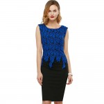 S-5XL Trending Women Lace Floral  Pencil Dress Summer Autumn Crochet Charming Pinup Casual Work Office Sheath Dress Vestidos 