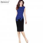 S-5XL Trending Women Lace Floral  Pencil Dress Summer Autumn Crochet Charming Pinup Casual Work Office Sheath Dress Vestidos 