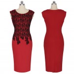 S-5XL Trending Women Lace Floral  Pencil Dress Summer Autumn Crochet Charming Pinup Casual Work Office Sheath Dress Vestidos 