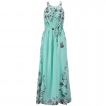 S-6XL 2016 Summer NewCasual Fashion Elegant Slim Bohemian Floral Chiffon Women Maxi Long Beach Boho Dress Party Without Belt