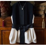 S-XL 2017 new fashion sweet brand big bow designer O neck sleeveless patchwork women's vest coat