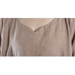 SCUWLINEN Vestido Linen Maxi Casual Dress 2017 Spring Pullover Long-sleeve Loose Plus Size Women Dress V-Neck Vintage Dress