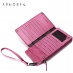 SENDEFN Wallet New Fashion Wallet Women Genuine Leather Wallet Brand Women Purse Long Purse Coin Purse Money Bag For iPhone7S 