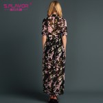 S.FLAOR Brand Women chiffon thin dress 2017 women Summer fashion long dress V-Neck Floor-Length sexy vestidos new fashion style 