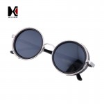 SHAUNA Vintage Women Steampunk Retro Coating Men Round Sunglasses Brand Designer Punk Sun Glasses UV400