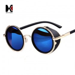 SHAUNA Vintage Women Steampunk Retro Coating Men Round Sunglasses Brand Designer Punk Sun Glasses UV400