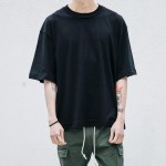 SHOWERSMILE Brand Large Mens Extra Long T Shirts Oversize Longline Shirt Cotton Solid Half Sleeve Mens Hip Hop Clothing Summer