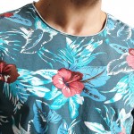 SIMWOOD 2017 Spring Summer Hawaiian  T Shirts Men 100% Pure Cotton Brand Clothing Print  Tees Plus Size Slim Fit TD1168
