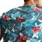 SIMWOOD 2017 Spring Summer Hawaiian  T Shirts Men 100% Pure Cotton Brand Clothing Print  Tees Plus Size Slim Fit TD1168