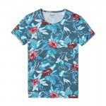 SIMWOOD 2017 Spring Summer Hawaiian  T Shirts Men 100% Pure Cotton Brand Clothing Print  Tees Plus Size Slim Fit TD1168