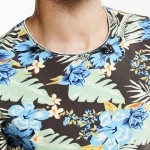 SIMWOOD 2017 Summer New Hawaiian  T shirts Men Shorts Sleeve Print  O neck Slim Fit 100% Pure Cotton Tees Plus Size  TD1181