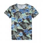 SIMWOOD 2017 Summer New Hawaiian  T shirts Men Shorts Sleeve Print  O neck Slim Fit 100% Pure Cotton Tees Plus Size  TD1181