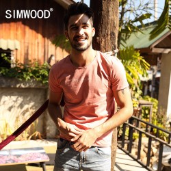 SIMWOOD Brand New Men Clothing T shirt  Summer Short sleeve O-neck Letter Casual Slim T shirt Mens Tops Tee Free Shipping TD1036