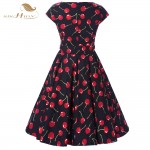 SISHION Cap Sleeve 50s Dress robe femme Ladies Summer Plus Size Women Clothing Sexy Elegant Retro Swing Vintage Dress Floral 273