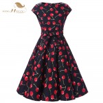 SISHION Cap Sleeve 50s Dress robe femme Ladies Summer Plus Size Women Clothing Sexy Elegant Retro Swing Vintage Dress Floral 273