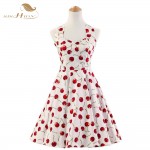 SISHION Halter 50s Floral Dress Retro Plus Size Women Audrey Hepburn Elegant Vintage 50s Rockabilly Dress Vestidos VD0073