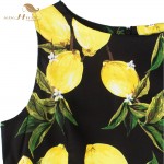 SISHION S-XXL Plus Size Women Fruit Lemon Dress Tunic Vestidos Retro Vintage 50s Rockabilly Floral Swing Summer Dresses Elegant