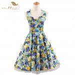 SISHION Women Summer Dress Plus Size XXL Halter Floral Retro Vintage Rockabilly Dress Pin Up vestidos Ladies Casual Dress VD0076