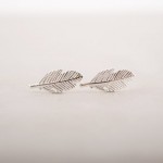 SMJEL New Fashion Jewelry Silver Color Fallen Leaves Stud Earrings for Women Vintage Leaf Earrings Gifts Men S038